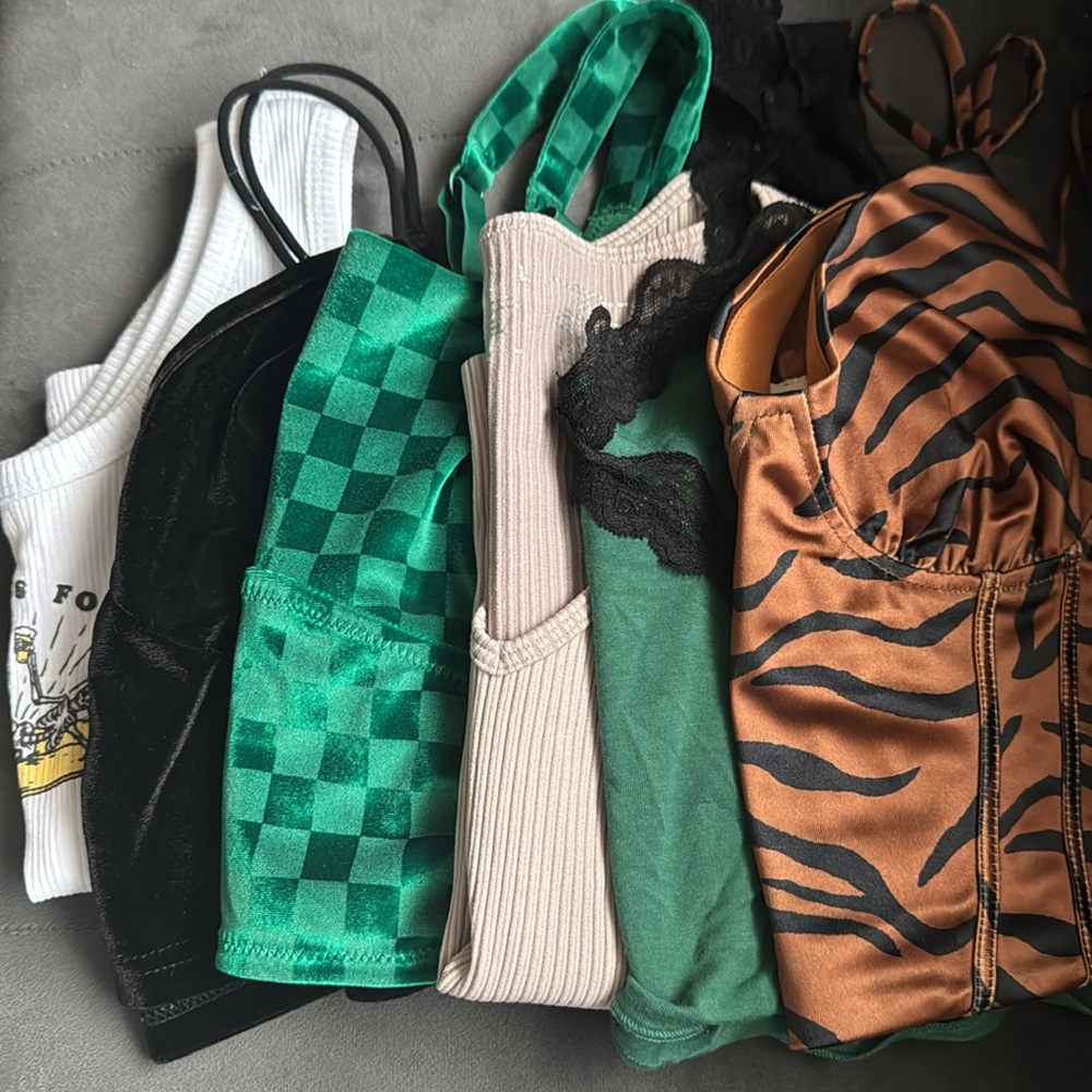 Baddie going out tank top pack -  6 different styles/colors - ALL LARGE